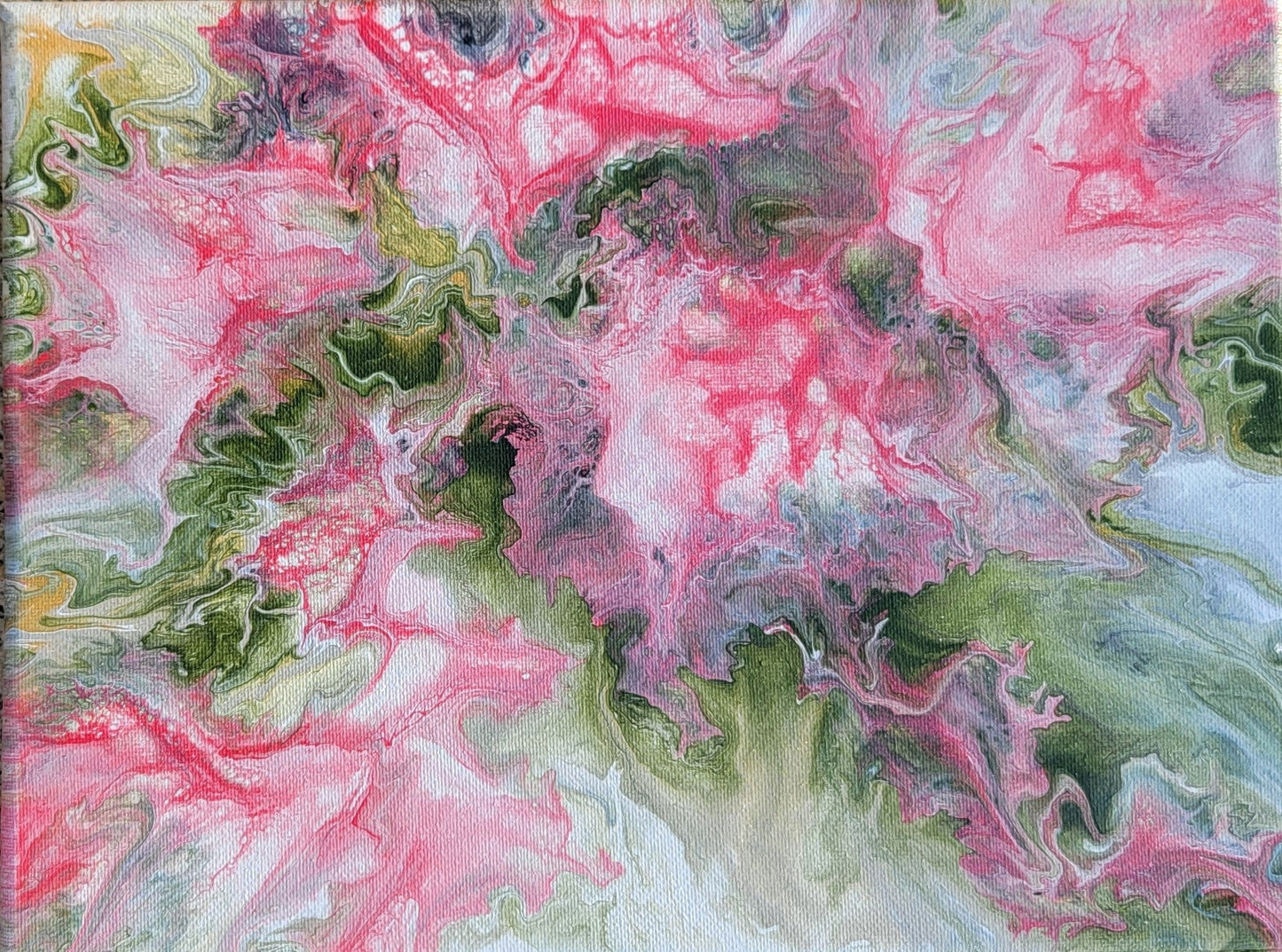 Poured Acrylic painting 9" x 12"