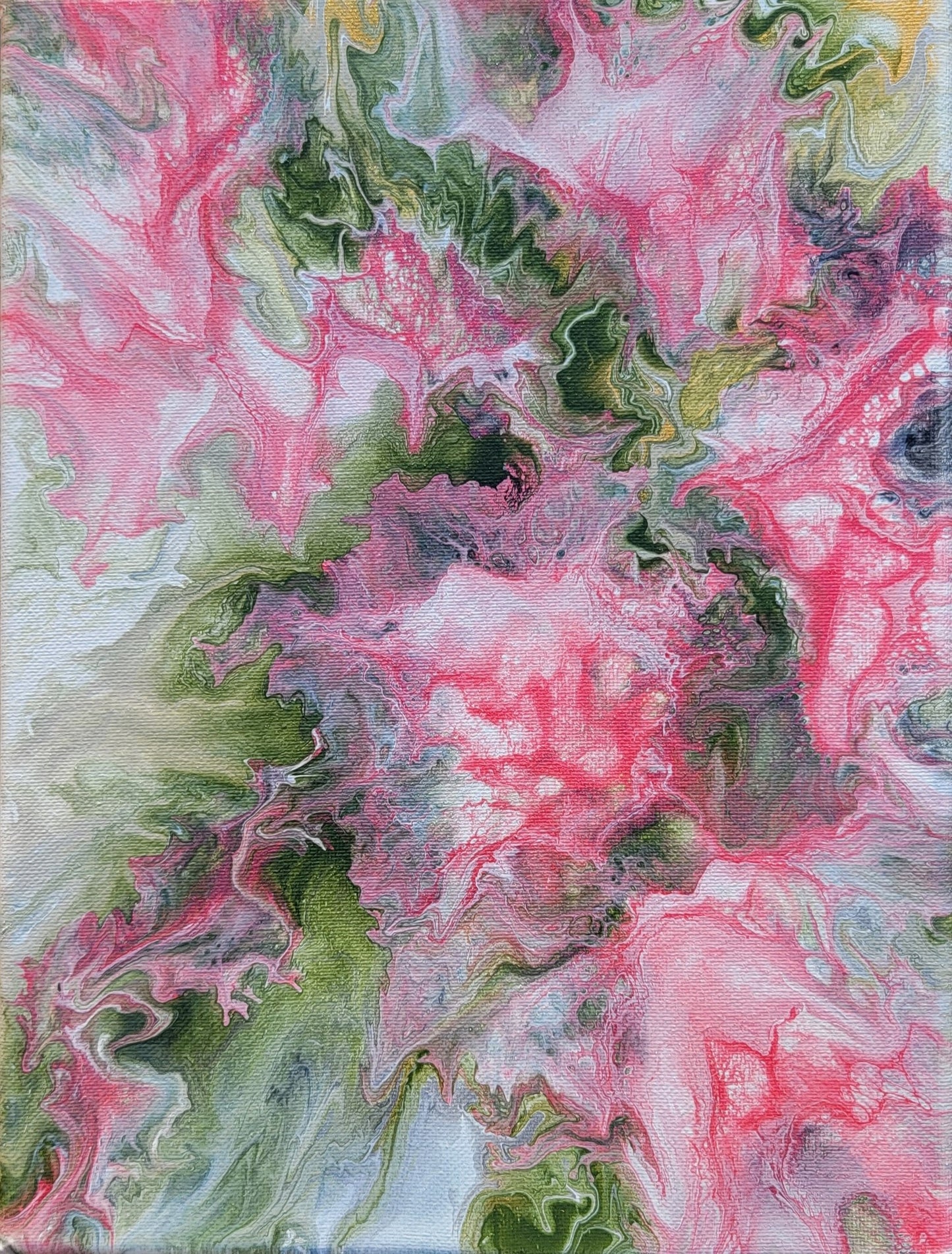 Poured Acrylic painting 9" x 12"