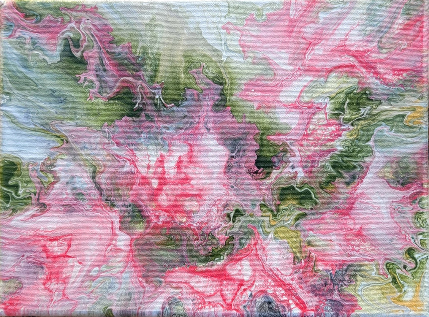 Poured Acrylic painting 9" x 12"