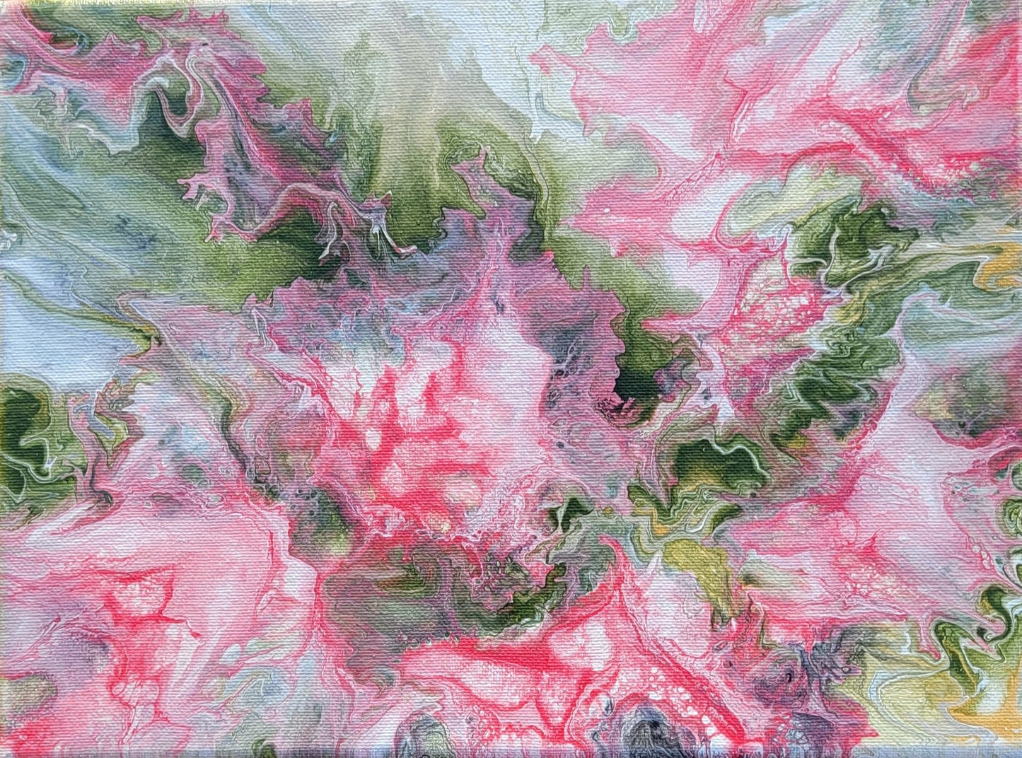 Poured Acrylic painting 9" x 12"