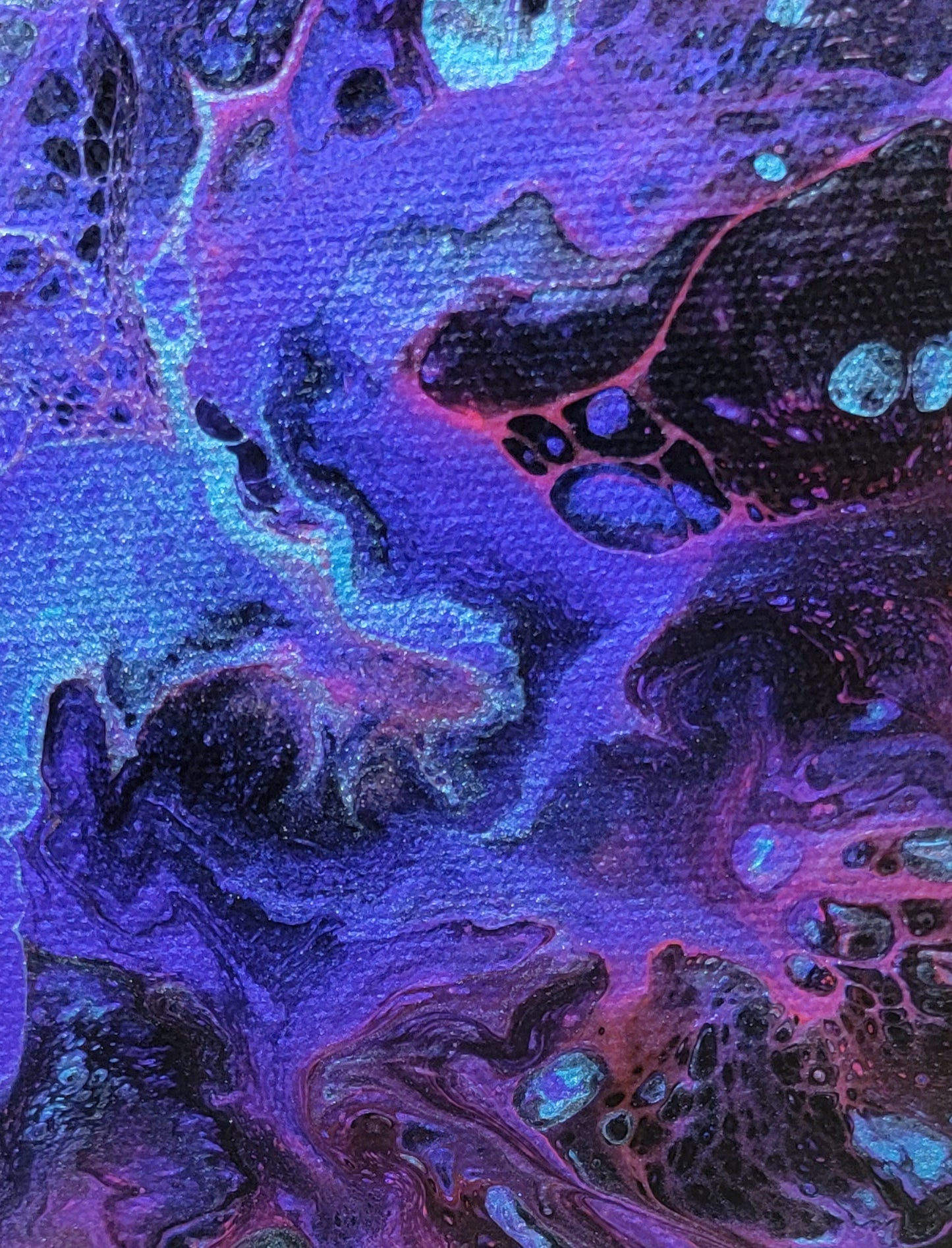 Poured Acrylic painting 8" Hexagon