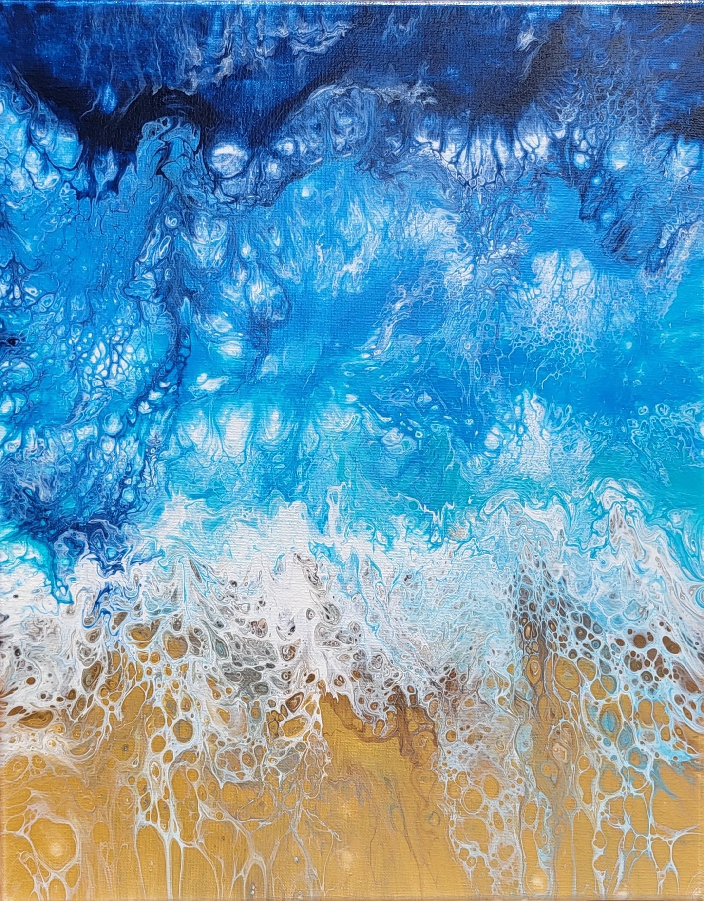Poured Acrylic painting 16" x 20"