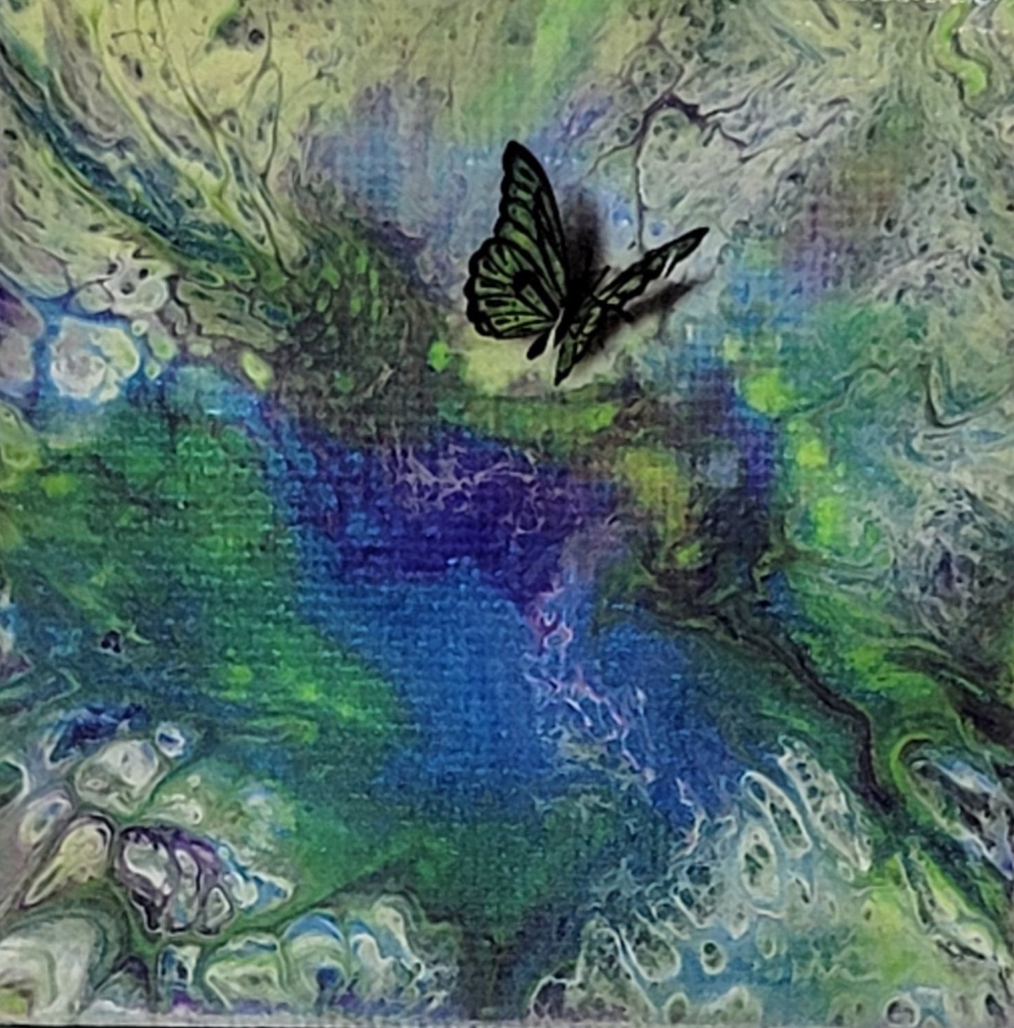 Magnets - Acrylic Pour - Canvas 2.56" x 2.56"