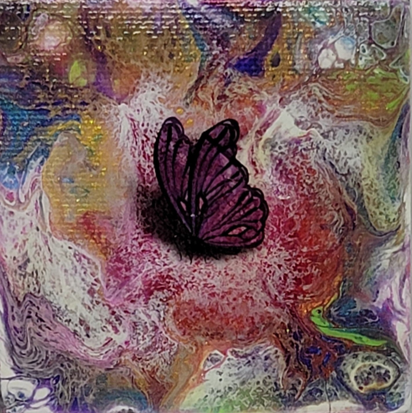 Magnets - Acrylic Pour - Canvas 2.56" x 2.56"
