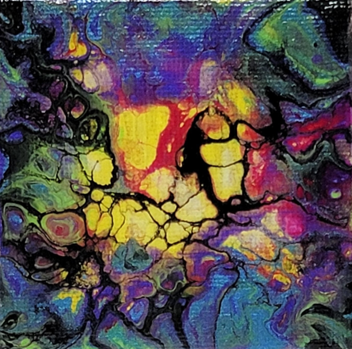 Magnets - Acrylic Pour - Canvas 2.56" x 2.56"