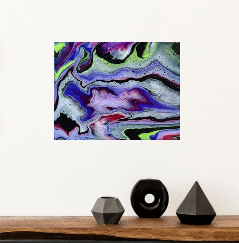 Northern Lights Poured Acrylic painting 8"x10"