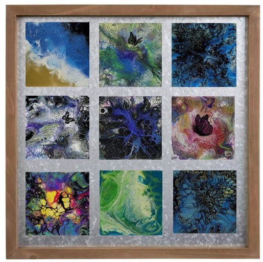 Magnets - Acrylic Pour - Canvas 2.56" x 2.56"