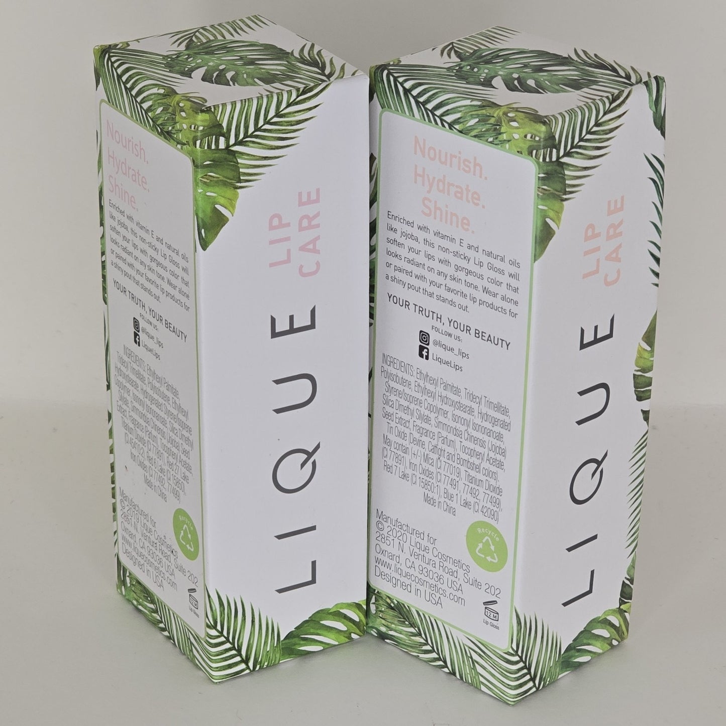 LIQUE Lip Gloss Bombshell & High Roller Nourish Hydrate Shine .22 fl , you get both colors