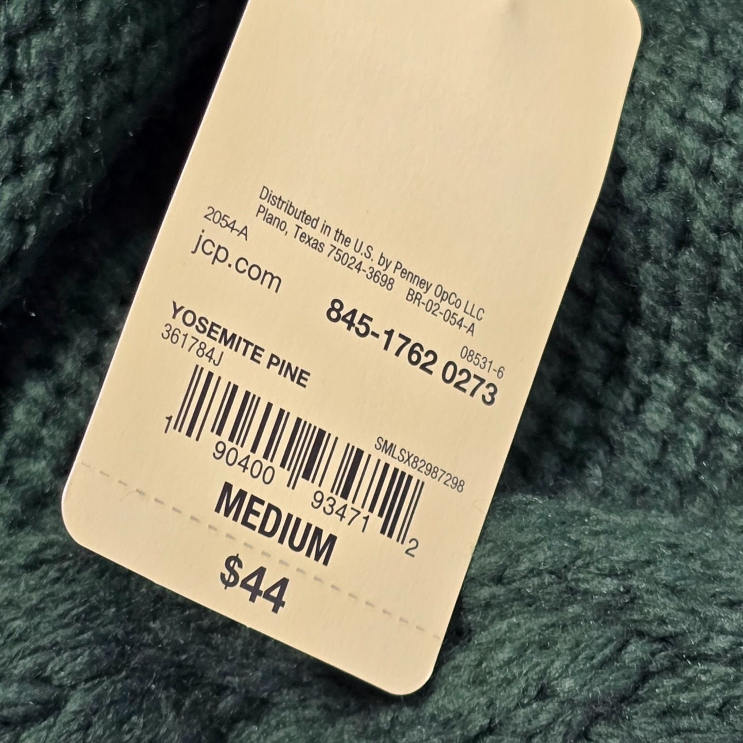 St. John’s Bay Women’s Cable Knit Sweater Mock Green Medium NWT Yosemite Pine