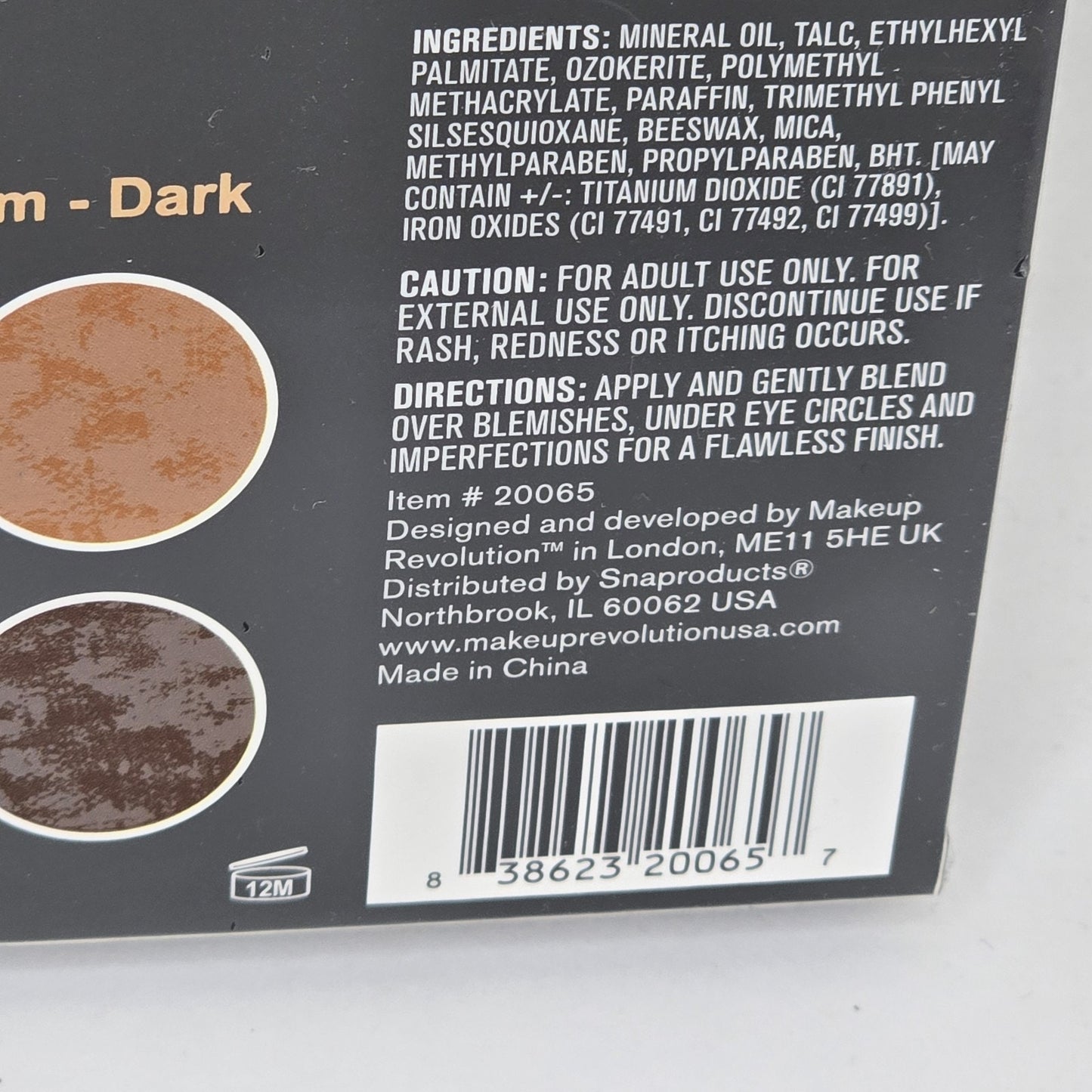 Revolution Ultra Cover & Conceal Palette Medium Dark Contouring & Mirror SEALED