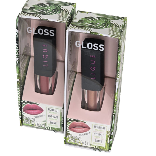 LIQUE Lip Gloss Bombshell & High Roller Nourish Hydrate Shine .22 fl , you get both colors