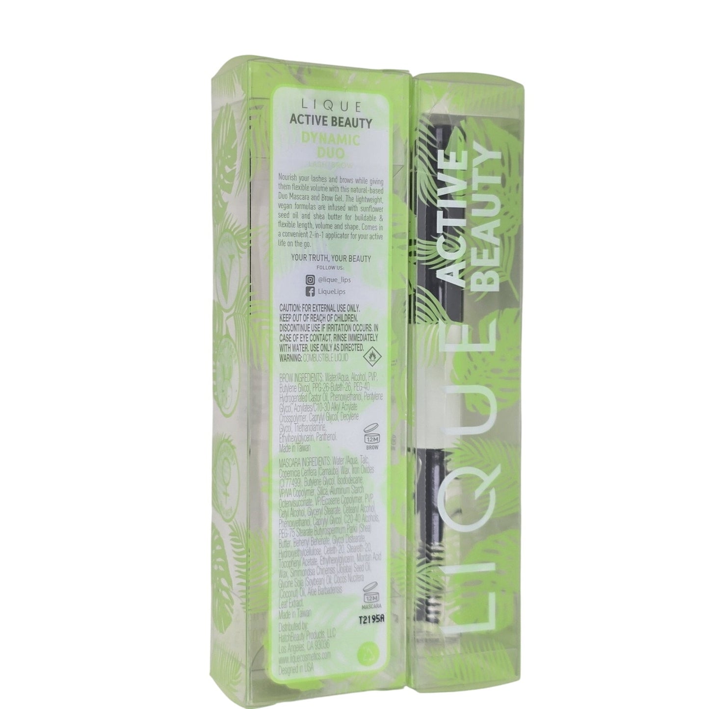 2-Pack Lique Active Beauty Dynamic Duo Lash & Brow Mascara & Gel 0.19oz Each NEW